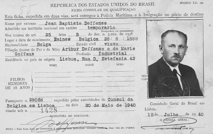 Deffense Jean Baptiste Cartão Imigração