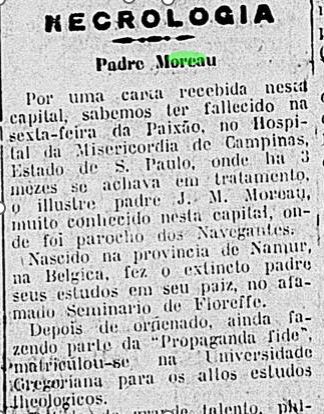 Moreau Padre Necrologia