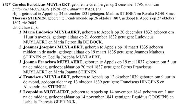 Muylaert Appels Parochieregister Sint-Appolonia