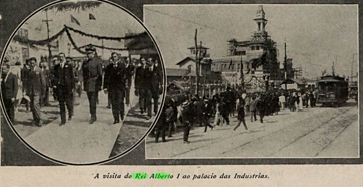 Rei Alberto Careta 643 Visita Palácio das Industria