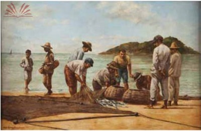 Van Emelen Pescadores dobrando redes