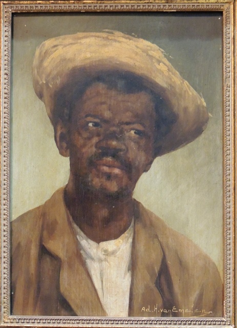 Pintura Van Emelen Caipira chapeu branco