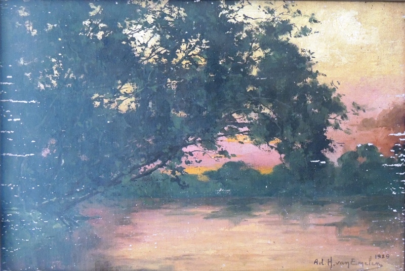 Van Emelen Adrien Lagoa no crepúsculo