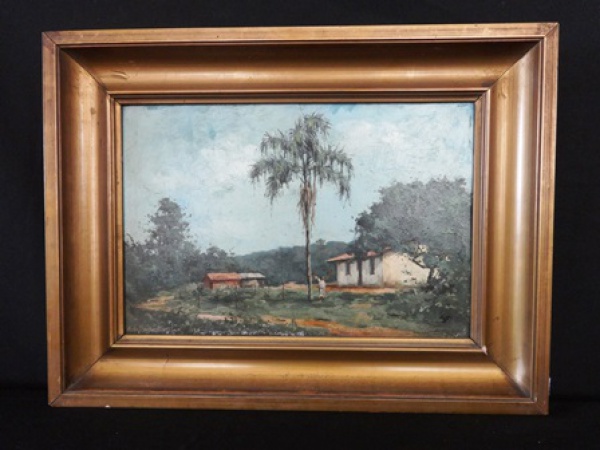 Van Emelen Adrien Paisagem com Estradinha Casario e Personagem