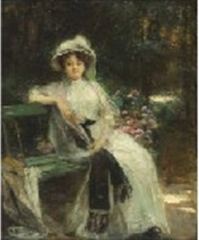 Van Emelen Adrien femme assise banc