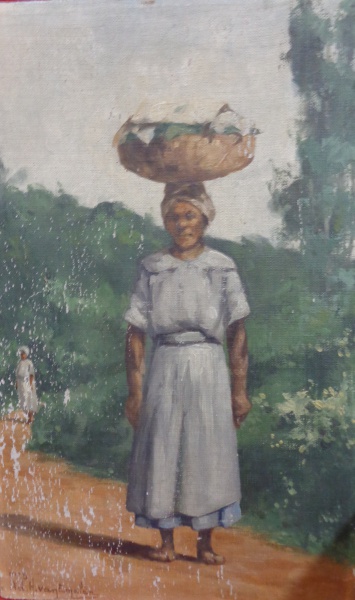 Van Emelen Mulher com cesta na cabeça