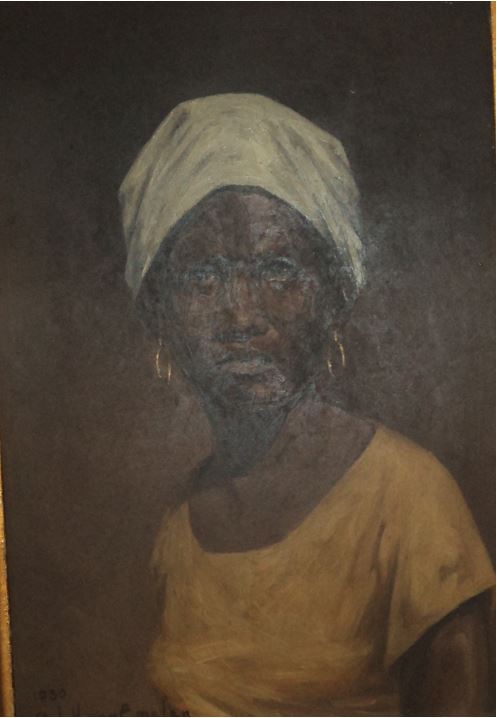 Negra com véu branco