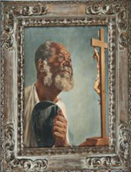 Van Emelen Negro rezando ante o crucifixo